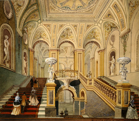 Interior Views Of The Conservative Club: Entrance Hall And Grand Staircase Frederick J Sang (1840-18 von 