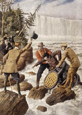 Im Faß durch Niagarafälle 1910