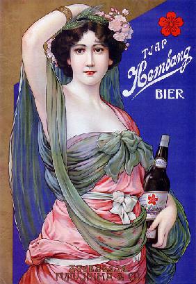 Japan: Advertising poster for Kembang Beer c. 1915