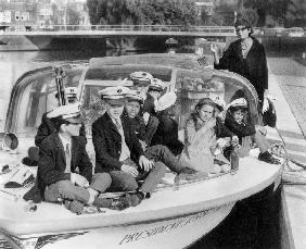 Josephine Baker and her children on a boat in Amsterdam October 5,