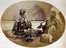 Jogis or Snake Charmers, Low Caste Hindus from Delhi, no. 205 from 'Faces of India', pub. 1872 (sepi