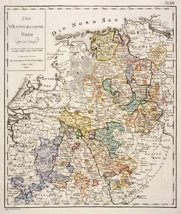 Landkarte von Westfalen um 1795 von 