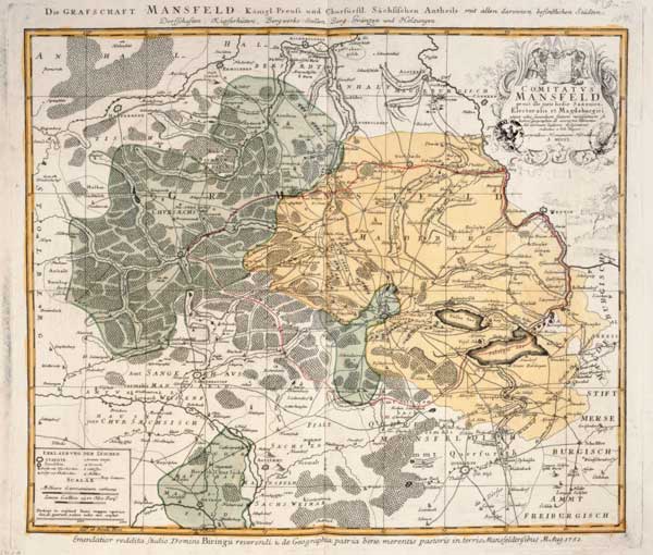 Landkarte Grafschaft Mansfeld 1750 von 