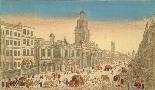 London, Alte Börse, Kupferstich um 1750