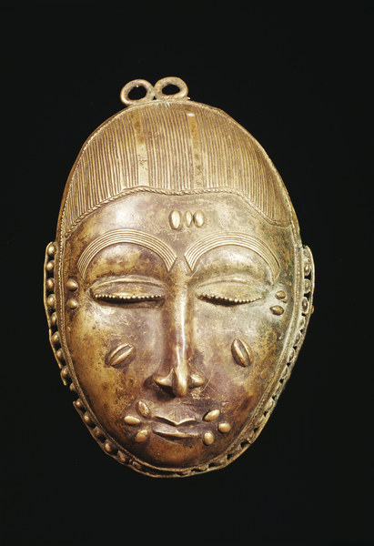 Maske, Baule, Elfenbeinkueste / Bronze von 