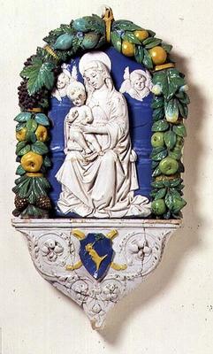 Madonna and Child, bas relief panel by Giovanni della Robbia (1469-1529) (tin glazed earthenware) von 