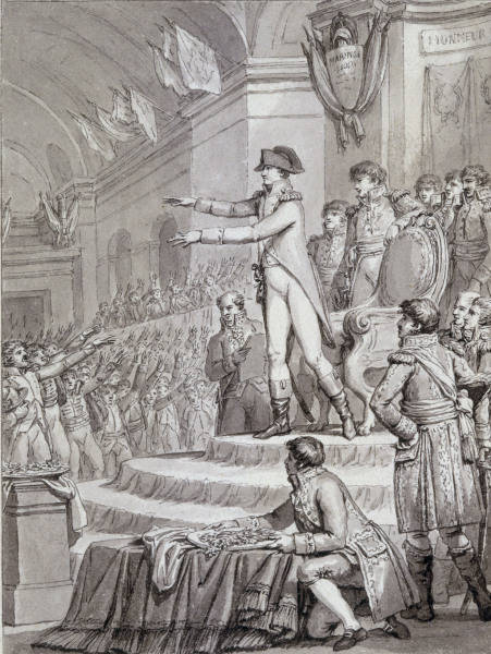 Napoleon erhaelt Treueeid der Ehrenlegion von 