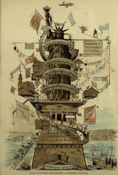 New York, Freiheitsstatue Karikatur 1890 von 