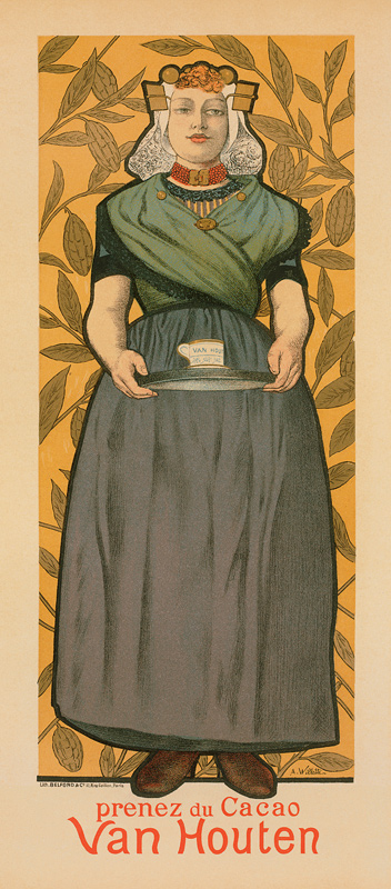 Prenez du Cacao Van Houten, advertisement, illustration by Adolphe-Leon Willette von 