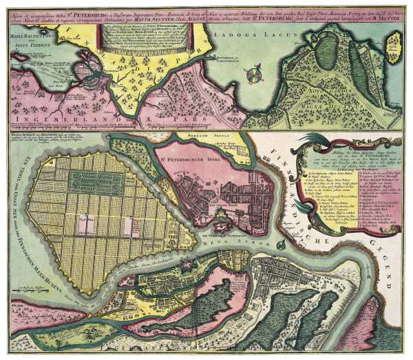 Plan von St. Petersburg 1728 von 