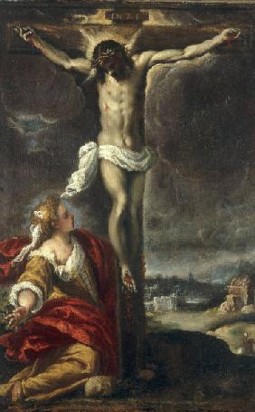 Palma Giovane, Christus am Kreuz..