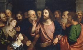 Palma Vecchio, Christus u.kanaan.Weib