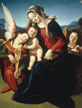 Piero di Cosimo, Maria mit Kind u.Engeln