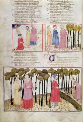 Purg.XXVIII f.47v Virgil taking his leave and the Divine Forest, from the Divine Comedy von 