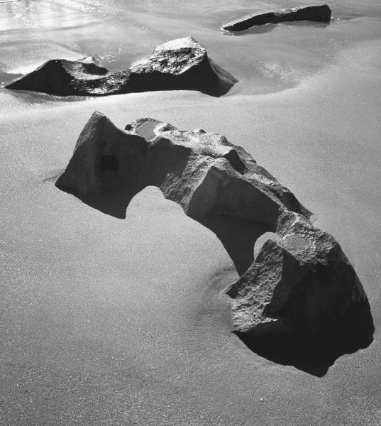 Rock on sand (b/w photo)  von 