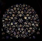 Rose window above the west door, with scenes depicting the story of the Apocalypse in 86 panels, 148