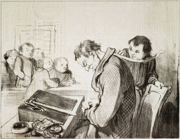 Schule, Un jeune homme... / H.Daumier von 