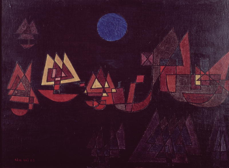Ships in the Dark, 1927 (no 143) (oil on muslin on wooden panel)  von 