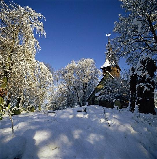 St Peters Church in the snow, Thundersley, Essex von 