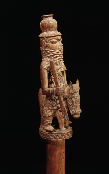Stab mit Reiterfigur, Benin, Nigeria von 