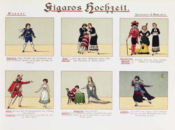 Six scenes from the opera ''The Marriage of Figaro'', by Wolfgang Amadeus Mozart (1756-91)