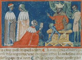 Codex Correr I 383 Emperor Frederick Barbarossa (c.1123-90) receiving the Venetian ambassadors, Vene 19th