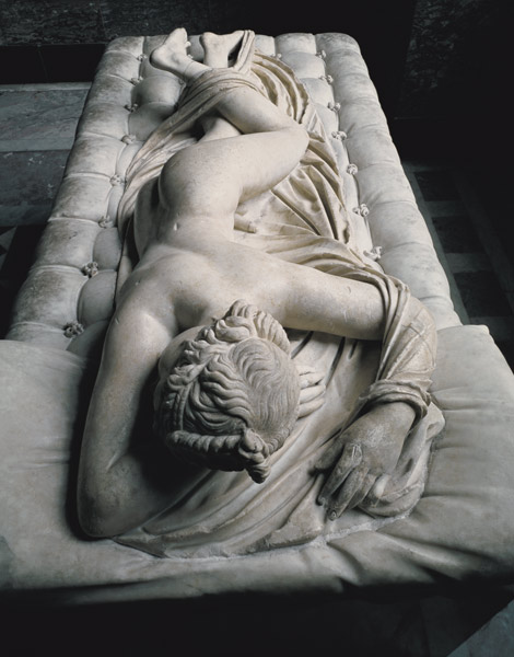 The Sleeping Hermaphrodite, copy after an original of the 2nd century BC, the mattress is an additio von 