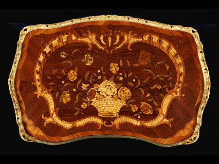 Tabletop View Of A Louis Xv Ormolu-Mounted Amaranth, Bois Satine And Floral Marquetry Table A Ecrire von 