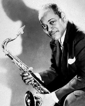 The saxophonist Coleman Hawkins in 40's