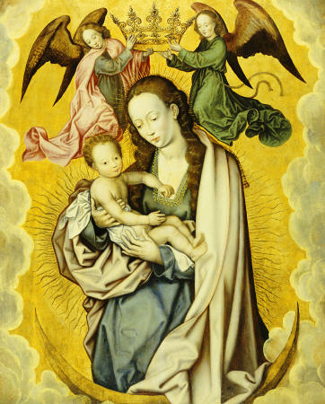 The Virgin And Child In Glory, With Two Angels Holding The Virgin''s Crown von 