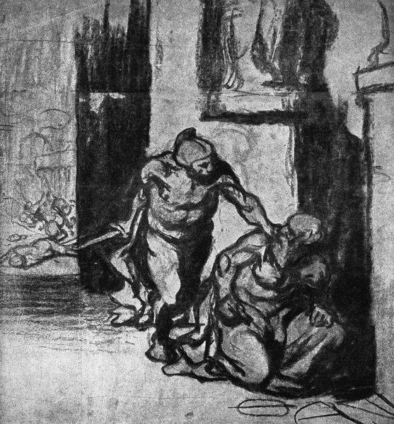 Tod des Archimedes/Zchng. v. Daumier von 