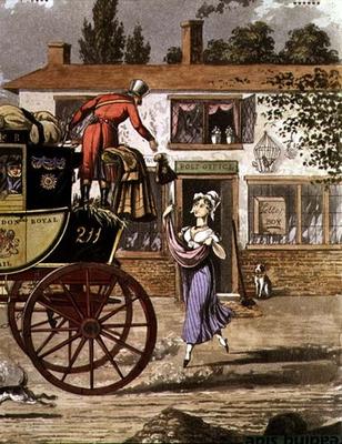 The Royal Mail Delivering to a Post Office, 19th century (colour litho) von 