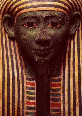 The sarcophagus of Psametik (664-610BC) detail of the face, Egyptian 1717