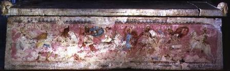 The sarcophagus of the Amazons, decorated with scenes of fighting between Greeks and Amazons, from T 1888