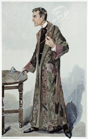 Sherlock Holmes, Cartoon from Vanity Fair of the Actor William Gillette 20th