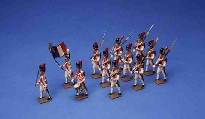 Twelve French Marching Soldiers (painted lead) von 