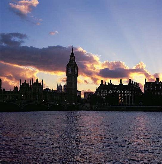 View of Westminster, from the South Bank of the Thames, featuring Big Ben von 