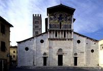 View of the facade with a mosaic designed by Berlinghiero Berlinghieri (fl.1228) (photo) 1800