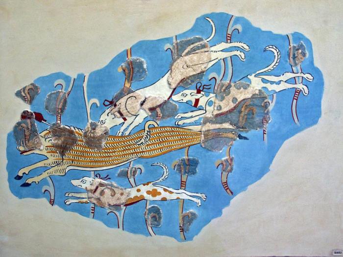 Wandmalerei aus dem jüngeren Palast von Tiryns von 