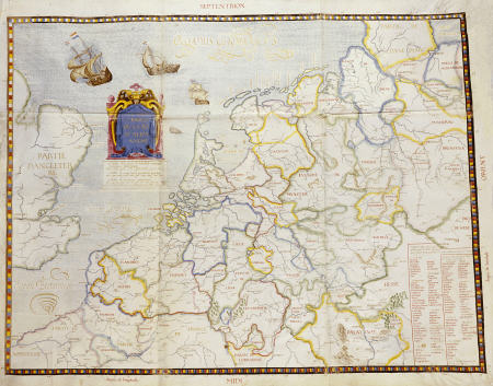 Watercolour Map On Vellum Of Northern Europe By Salomon De Caus, 1624 von 