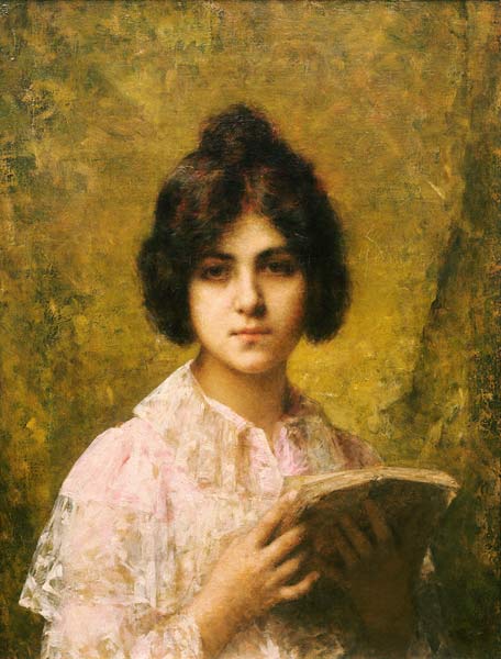Young Woman Holding A Book von 