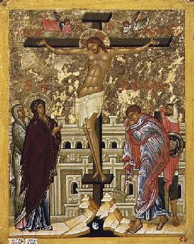 The Crucifixion of Our Lord, Russian icon from the Cathedral of St. Sophia 15th centu