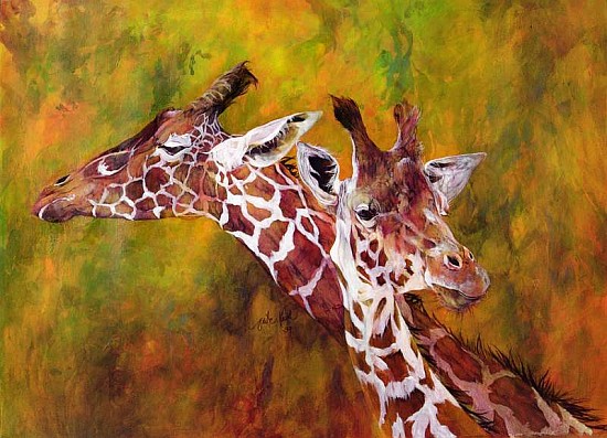 Giraffe, 1997 (acrylic and pencil crayon on paper)  von Odile  Kidd