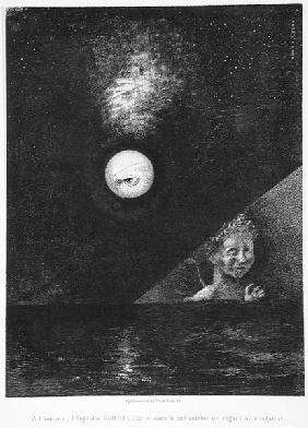 Am Horizont der Engel der Gewissheit und, im dunklen Himmel, ein fragender Blick. Serie: Für Edgar P 1882