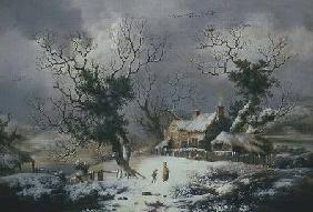 Winter Landscape with Woman and Boy
