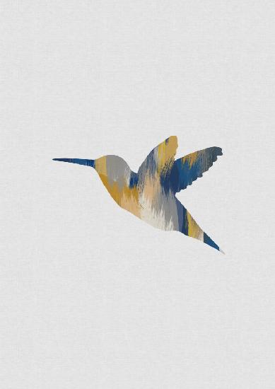 Blauer und gelber Kolibri I