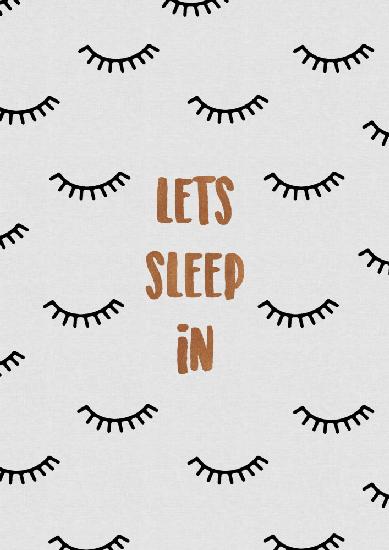 Schlafzimmer-Zitat „Lass uns ausschlafen“.