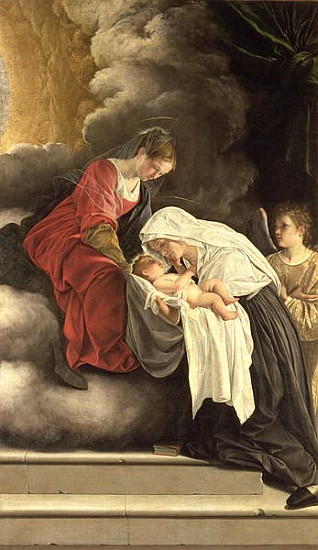Madonna and Child with St. Frances of Rome von Orazio Gentileschi