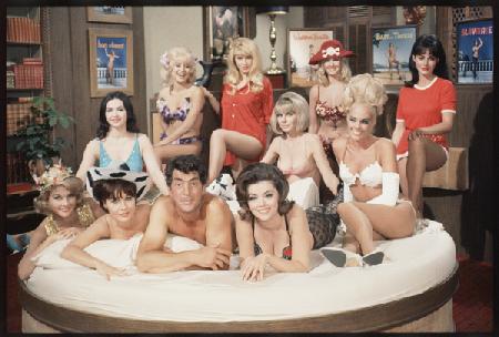 Dean Martin as Matt Helm and the girls on set The Silencers 1966