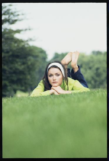 Margot Kidder on the grass 1968